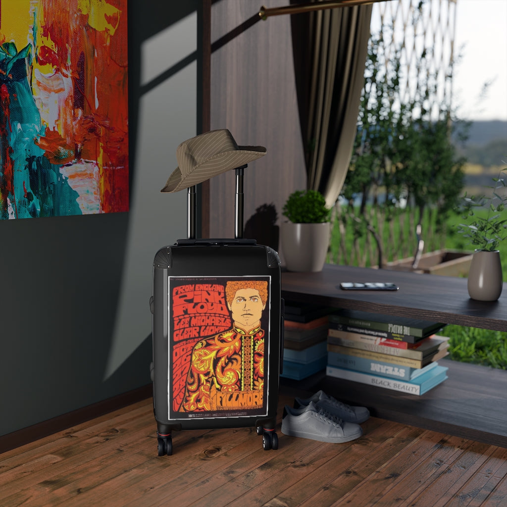 Getrott From England Pink Floyd Lee Michaels Clear Lights World Classic Poster Black Cabin Suitcase Extended Storage Adjustable Telescopic Handle Double wheeled Polycarbonate Hard-shell Built-in Lock-Bags-Geotrott