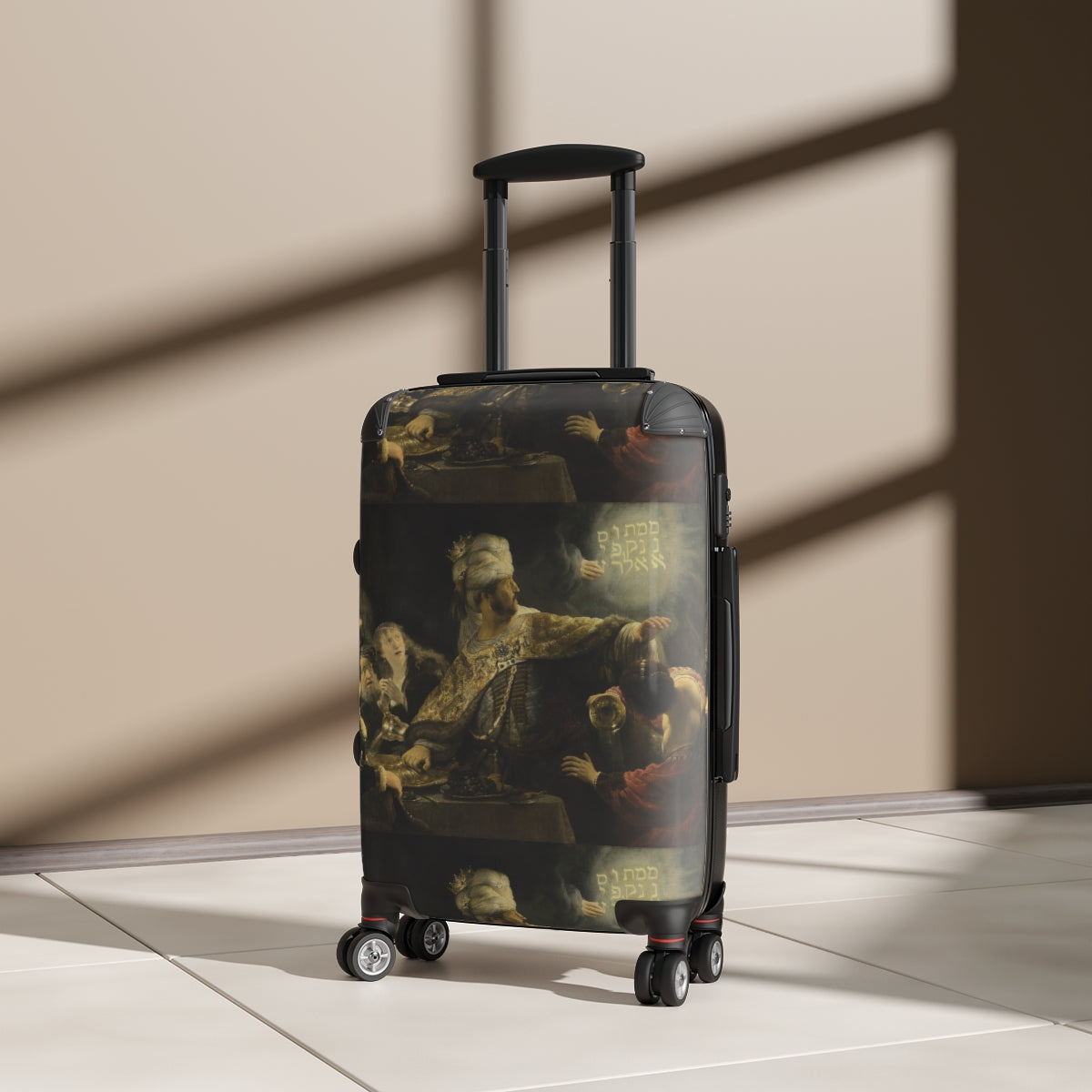 Getrott Belshazzars Feast by Rembrandt Black Cabin Suitcase Extended Storage Adjustable Telescopic Handle Double wheeled Polycarbonate Hard-shell Built-in Lock-Bags-Geotrott