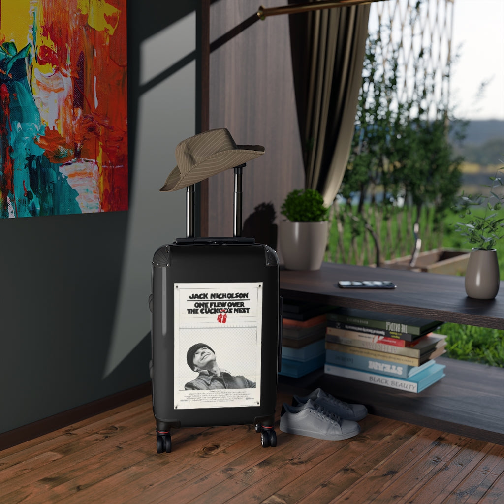 Geotrott One Flew Over The Cuckos Nest Movie Poster Collection Cabin Suitcase Extended Storage Adjustable Telescopic Handle Double Wheeled Polycarbonate Hard-Shell Built-In Lock