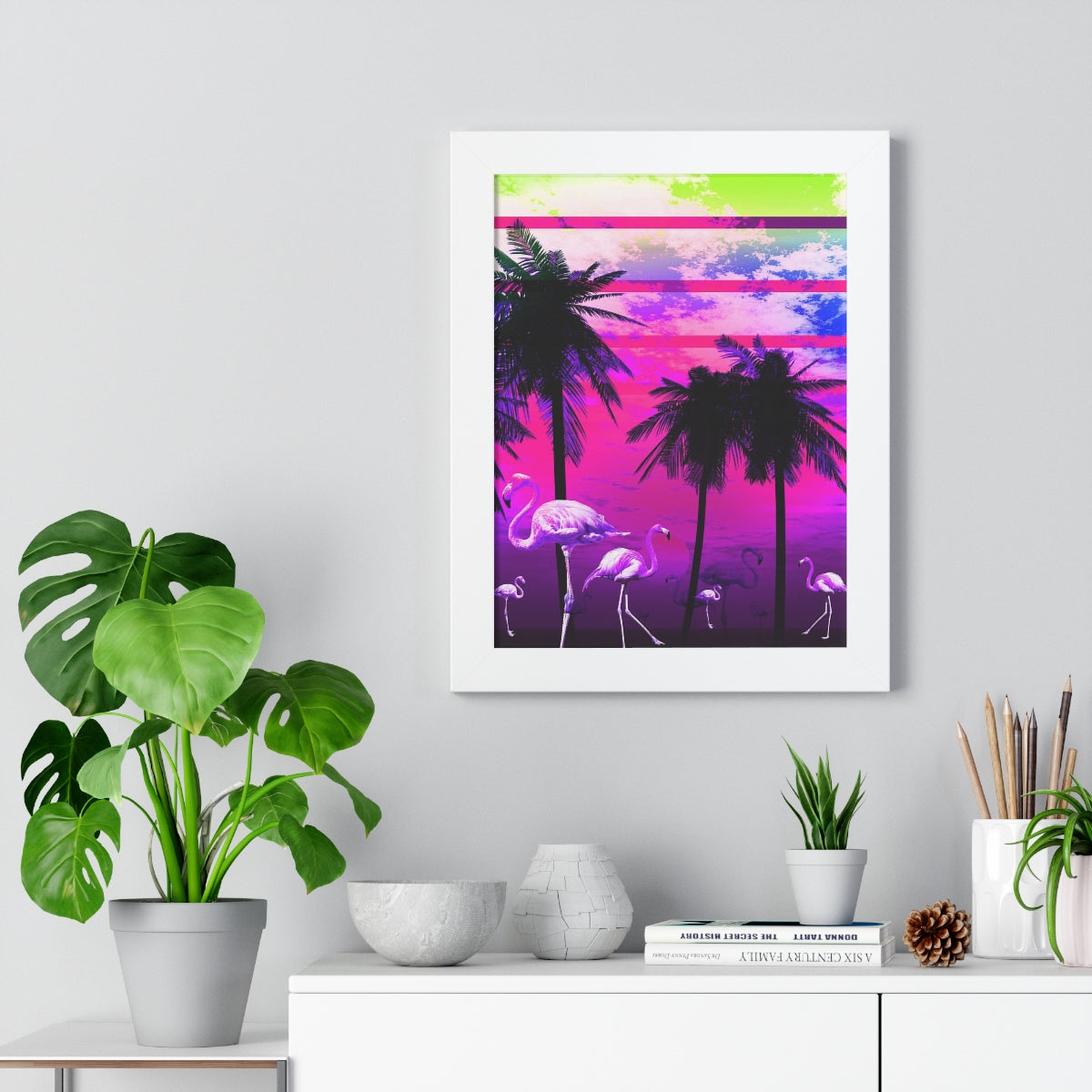 Getrott Pink Beach Flamingo Sunset Framed Paper Posters LexJet Premium 200 gsm paper-Poster-Geotrott