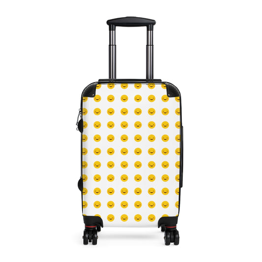 Geotrott Emojis Smiling Face With Smiling Eyes Cabin Suitcase Extended Storage Adjustable Telescopic Handle Double Wheeled Polycarbonate Hard-Shell Built-In Lock