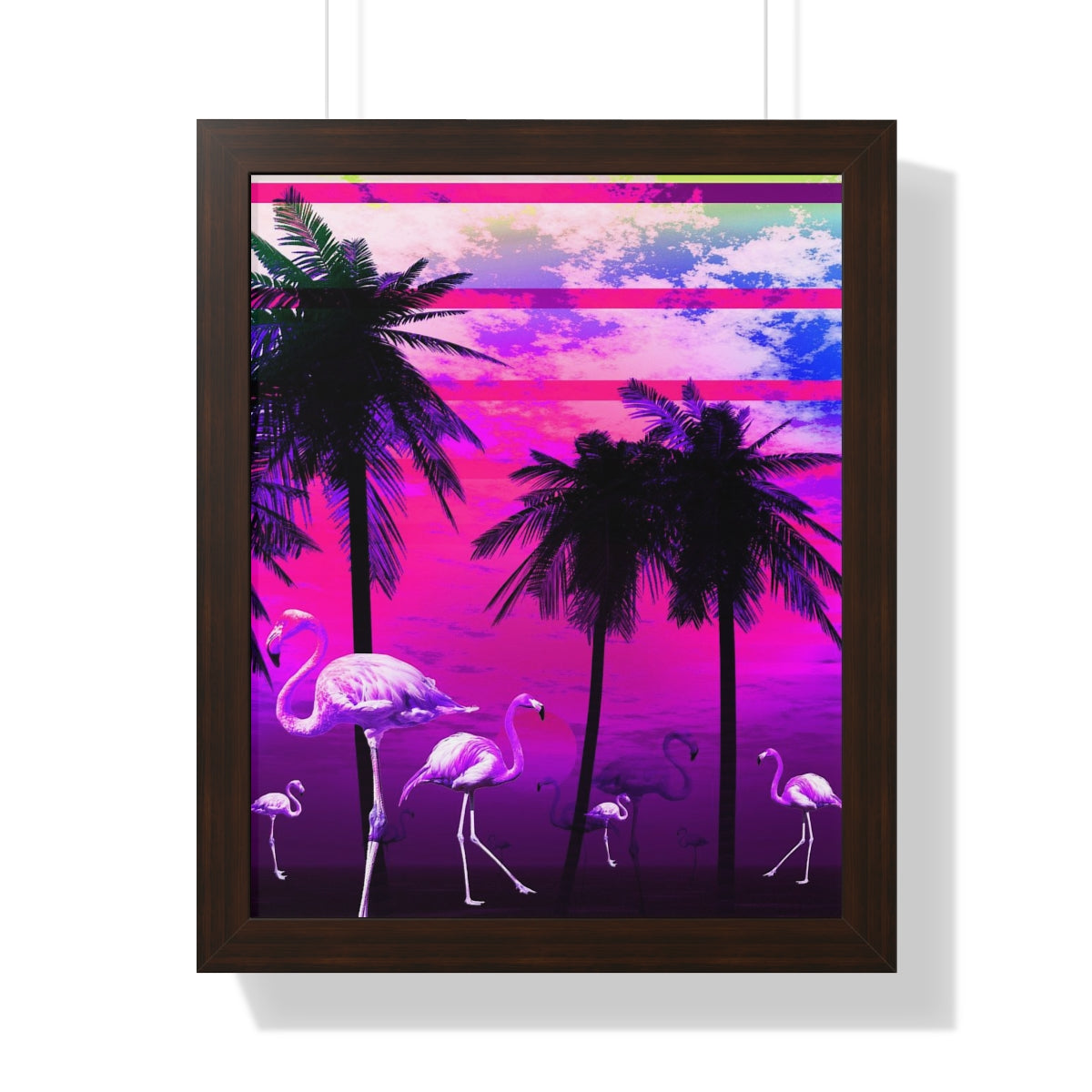 Getrott Pink Beach Flamingo Sunset Framed Paper Posters LexJet Premium 200 gsm paper-Poster-Geotrott