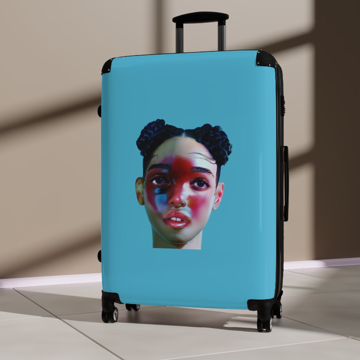 Geotrott Fka Twigs Lp1 2014 Blue Cabin Suitcase Extended Storage Adjustable Telescopic Handle Double Wheeled Polycarbonate Hard Shell Built In Lock