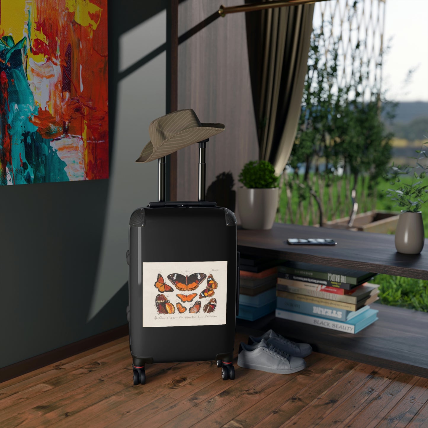Getrott Butterflies Pap Tribuni Gilippus Milippus Manilia Proferpina Cabin Suitcase Rolling Luggage Extended Storage Adjustable Telescopic Handle Double wheeled Polycarbonate Hard-shell Built-in Lock-Bags-Geotrott