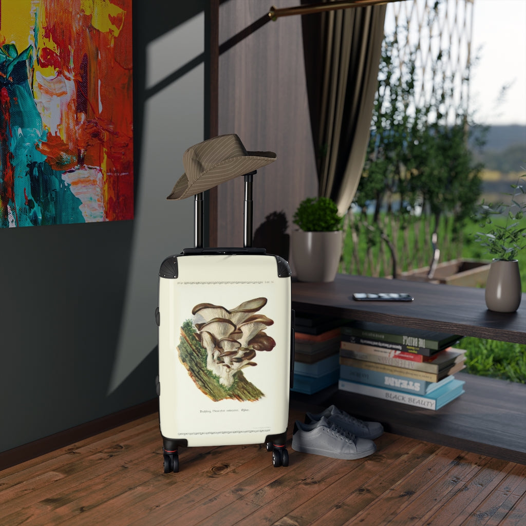 Getrott Drehling Pleurotus Ostreatus Mushroom Farm Collection Cabin Suitcase Inner Pockets Extended Storage Adjustable Telescopic Handle Inner Pockets Double wheeled Polycarbonate Hard-shell Built-in Lock
