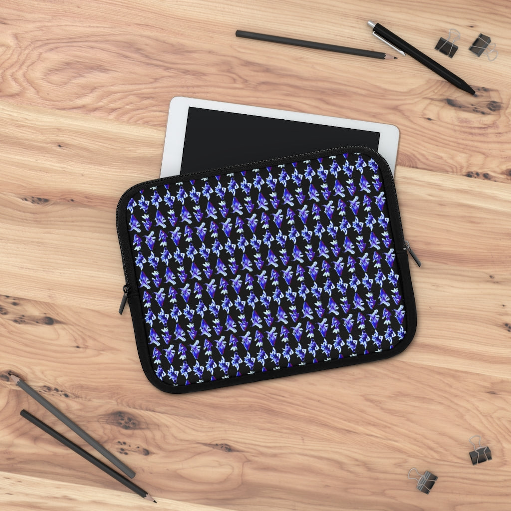 Geotrott Blue Goldfish Pattern Black Laptop Sleeve