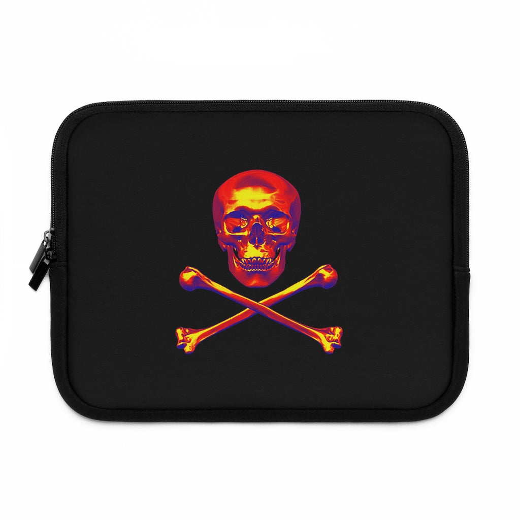 Geotrott Blue Red Yellow Skull And Bones Black Laptop Sleeve
