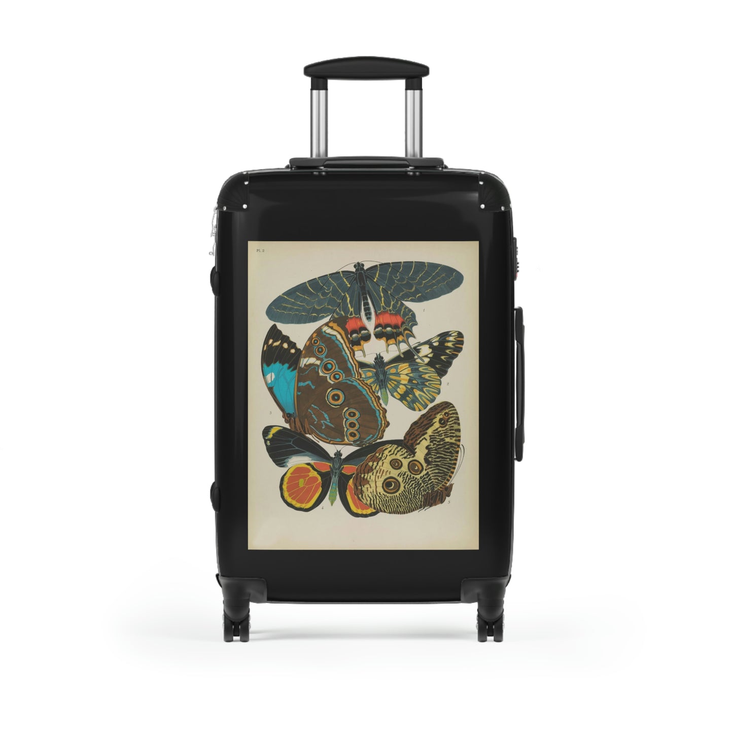 Getrott Butterflies Macrolepidopteran Rhopalocera Lepidoptera Multiple Colors Cabin Suitcase Rolling Luggage Extended Storage Adjustable Telescopic Handle Double wheeled Polycarbonate Hard-shell Built-in Lock-Bags-Geotrott