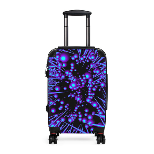 Geotrott 3D Spines And Purple Bubbles Cabin Suitcase Extended Storage Adjustable Telescopic Handle Double Wheeled Polycarbonate Hard-Shell Built-In Lock