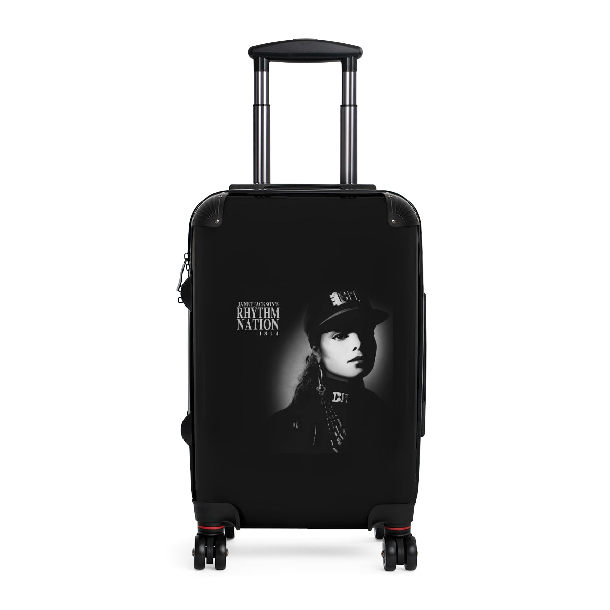 Getrott Janet Jackson Rhytm Nation 1814 Black Cabin Suitcase Extended Storage Adjustable Telescopic Handle Double wheeled Polycarbonate Hard-shell Built-in Lock-Bags-Geotrott
