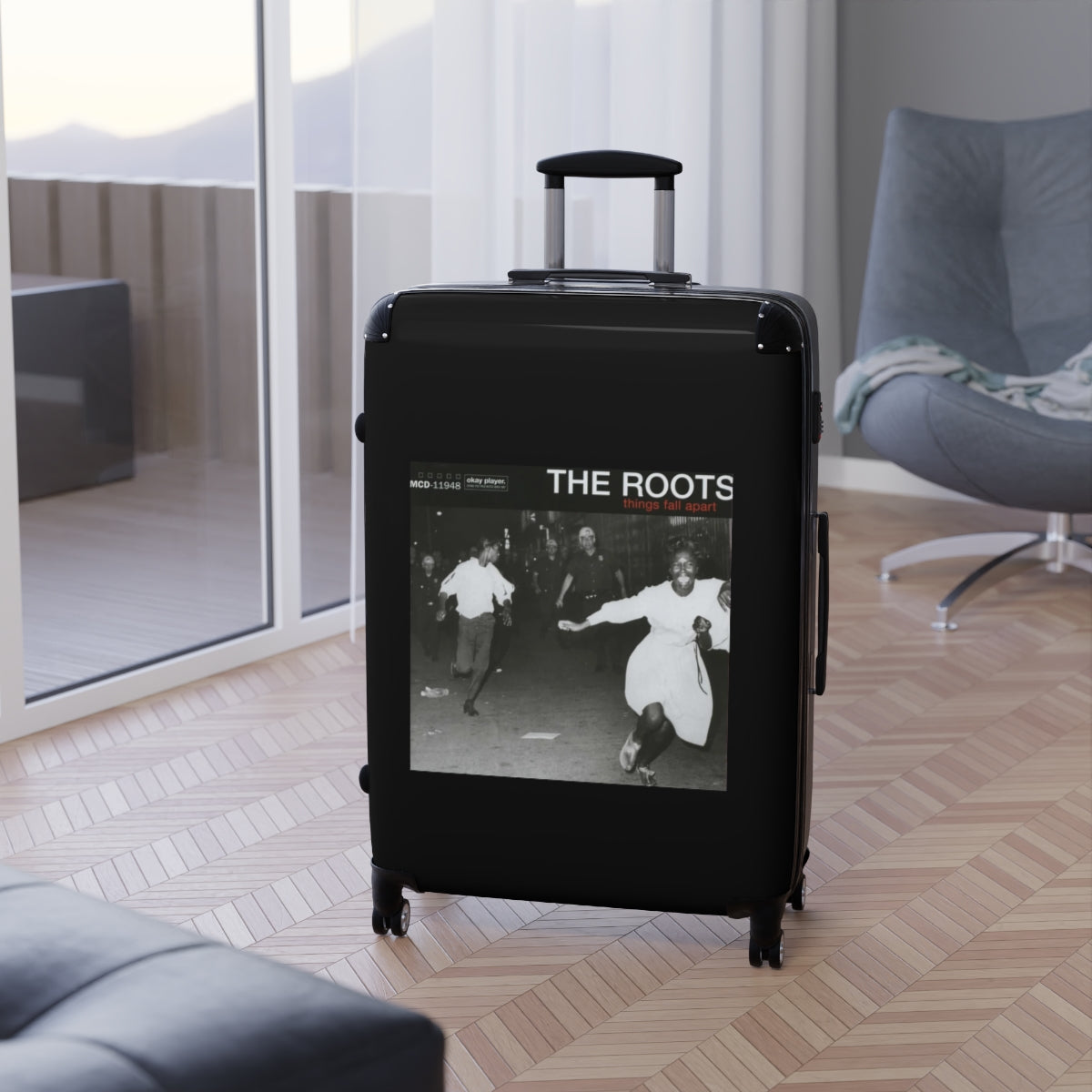 Geotrott The Roots Things Fall Apart 1999 Black Cabin Suitcase Extended Storage Adjustable Telescopic Handle Double Wheeled Polycarbonate Hard Shell Built In Lock