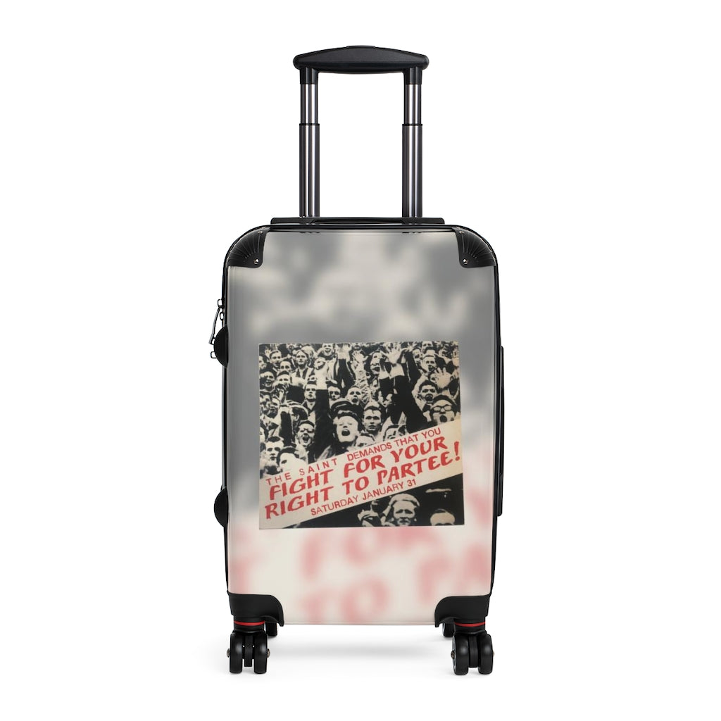 Getrott The Saint Demands that you Fight for your right to Partee Saturday January 31st Cabin Suitcase Inner Pockets Extended Storage Adjustable Telescopic Handle Inner Pockets Double wheeled Polycarbonate Hard-shell Built-in Lock