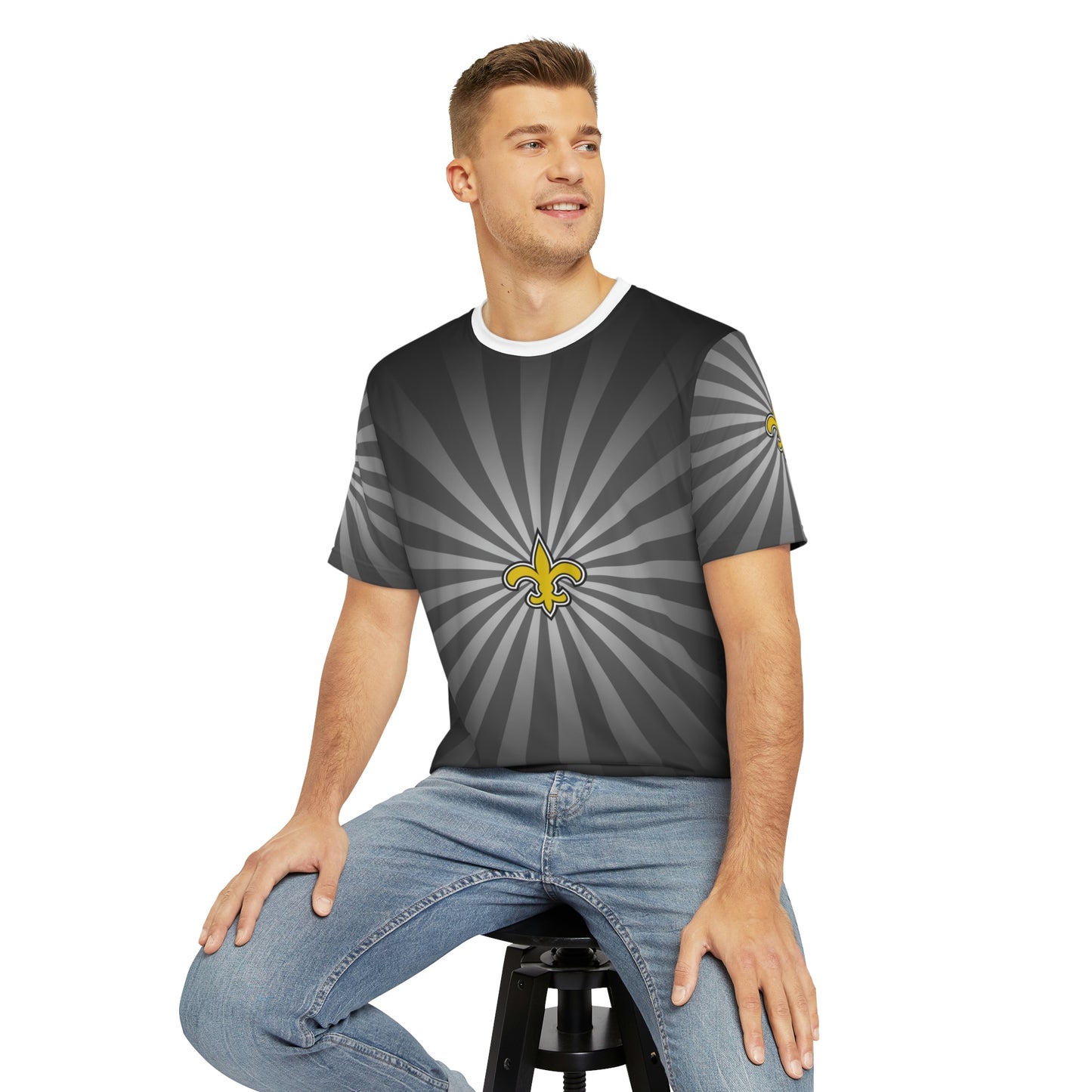 Geotrott NFL New Orleans Saints Men's Polyester All Over Print Tee T-Shirt-All Over Prints-Geotrott