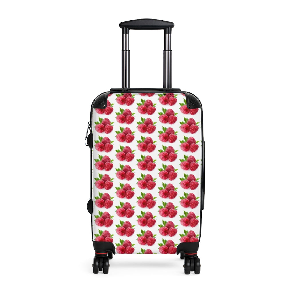 Getrott Raspberries Fruit Pattern Cabin Suitcase Extended Storage Adjustable Telescopic Handle Double wheeled Polycarbonate Hard-shell Built-in Lock-Bags-Geotrott