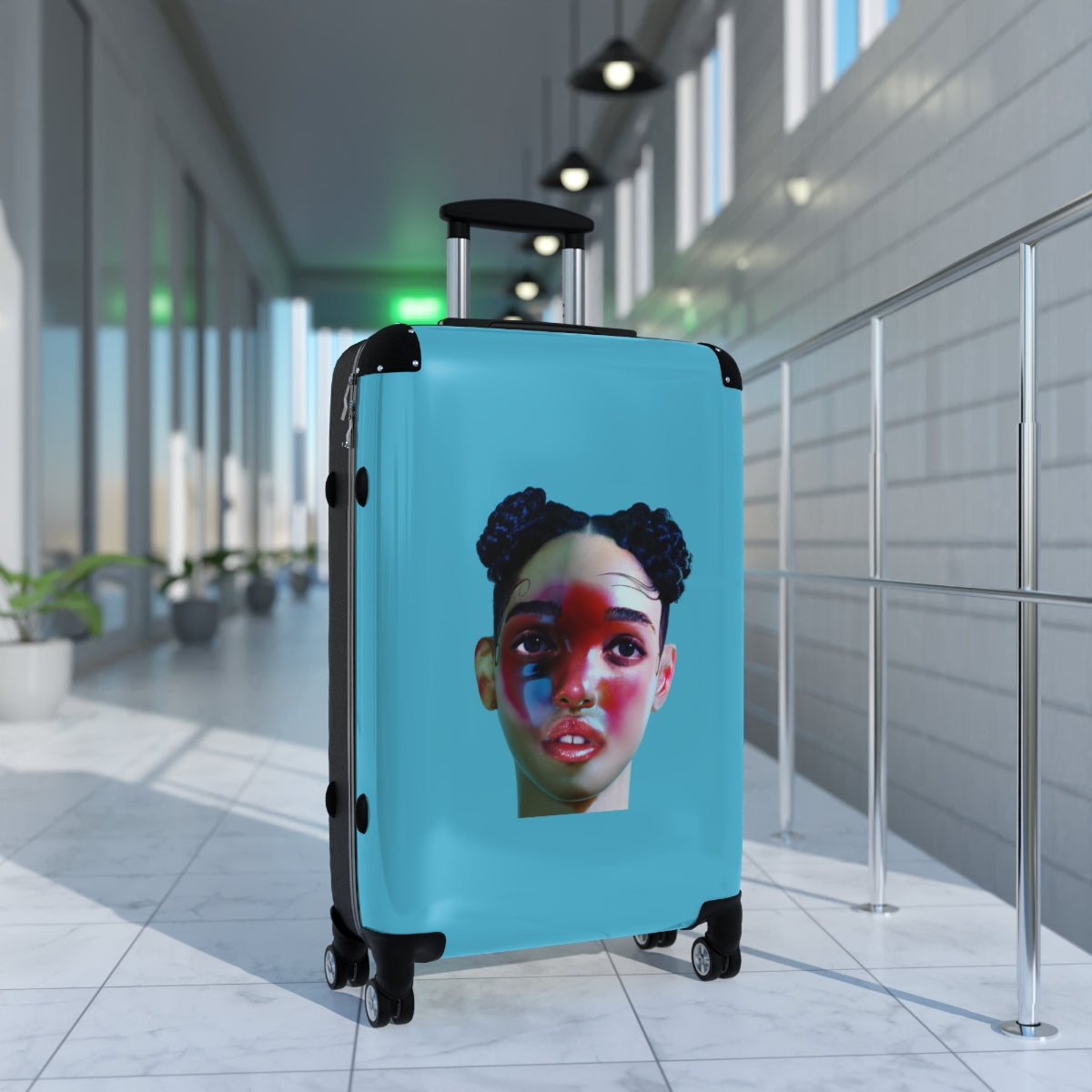 Geotrott Fka Twigs Lp1 2014 Blue Cabin Suitcase Extended Storage Adjustable Telescopic Handle Double Wheeled Polycarbonate Hard Shell Built In Lock