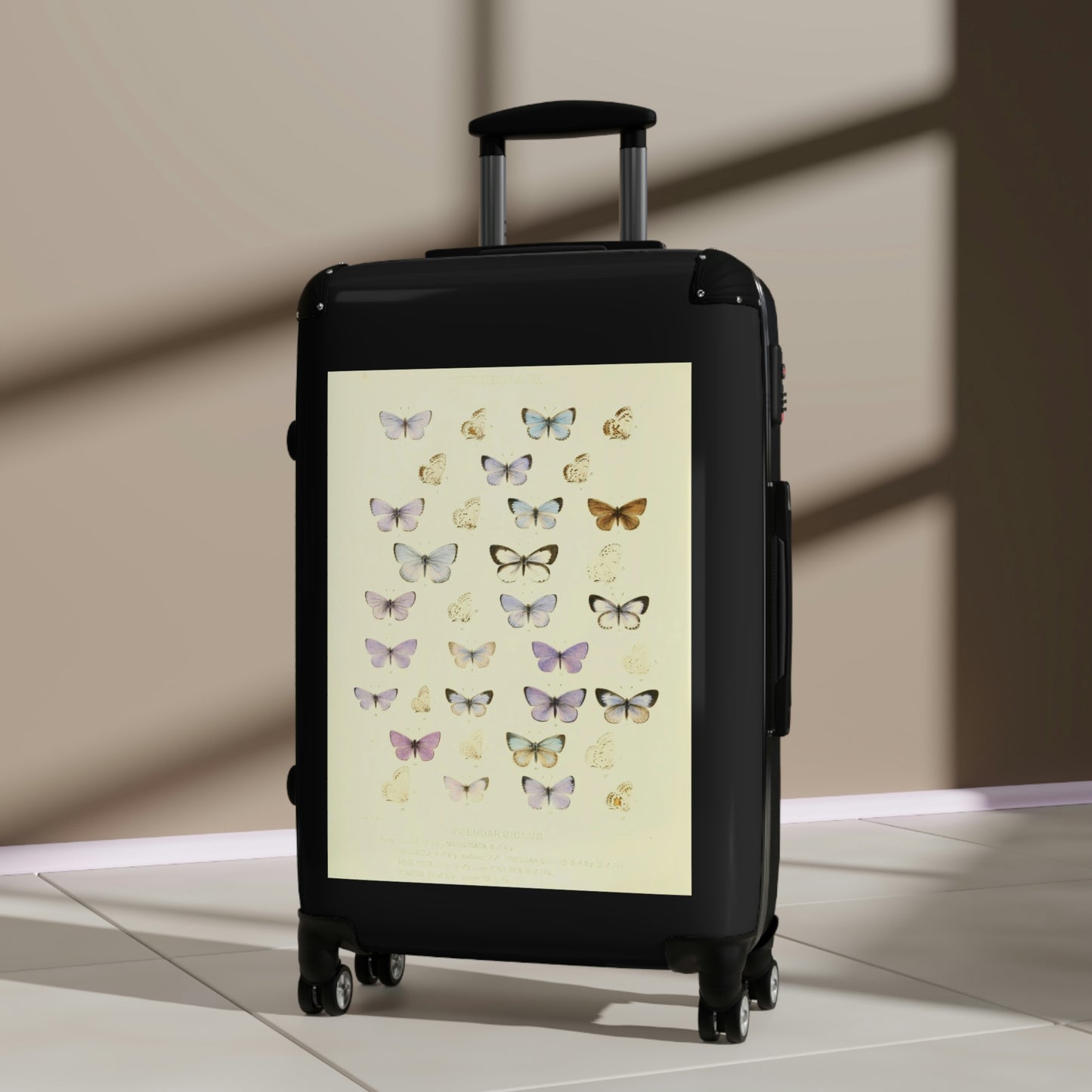 Getrott Butterflies of North America Lycæna Pseudargiolus Lucia Marginata Violocea Pseudar Giolus Neglecta Cinerea Piasus Aberr Cabin Suitcase Carry-On Travel Check Luggage 4-Wheel Spinner Suitcase Bag Multiple Colors and Sizes-Bags-Geotrott