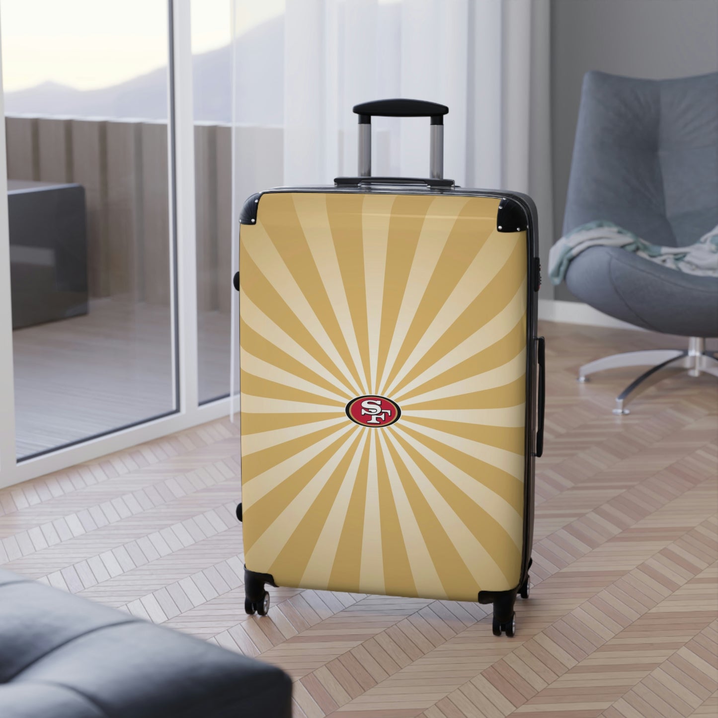 Geotrott San Francisco 49Ers National Football League Nfl Team Logo Cabin Suitcase Rolling Luggage Checking Bag