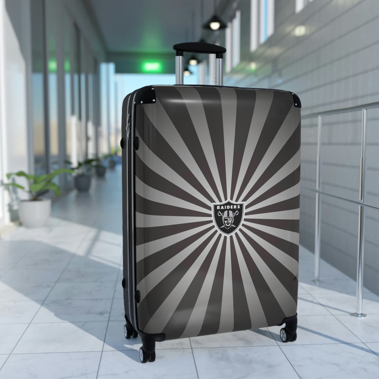 Geotrot Las Vegas Raiders National Football League Nfl Team Logo Cabin Suitcase Rolling Luggage Checking Bag