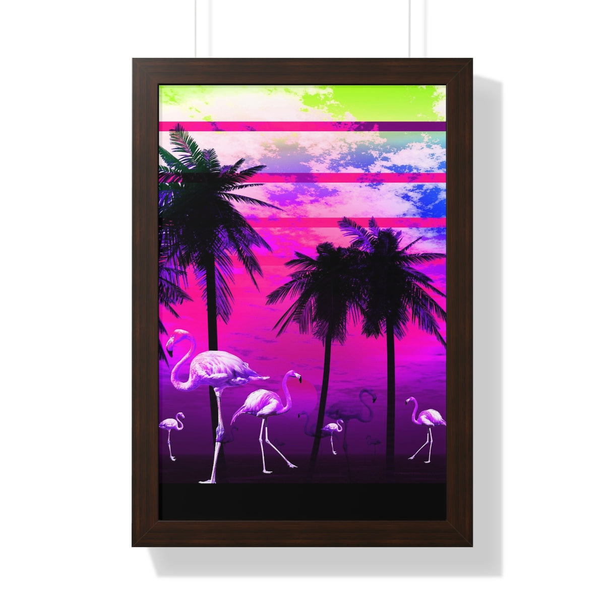 Getrott Pink Beach Flamingo Sunset Framed Paper Posters LexJet Premium 200 gsm paper-Poster-Geotrott
