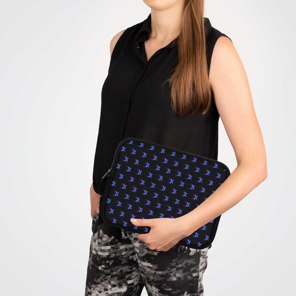 Geotrott Blue Magnum Guns Pattern Black Laptop Sleeve