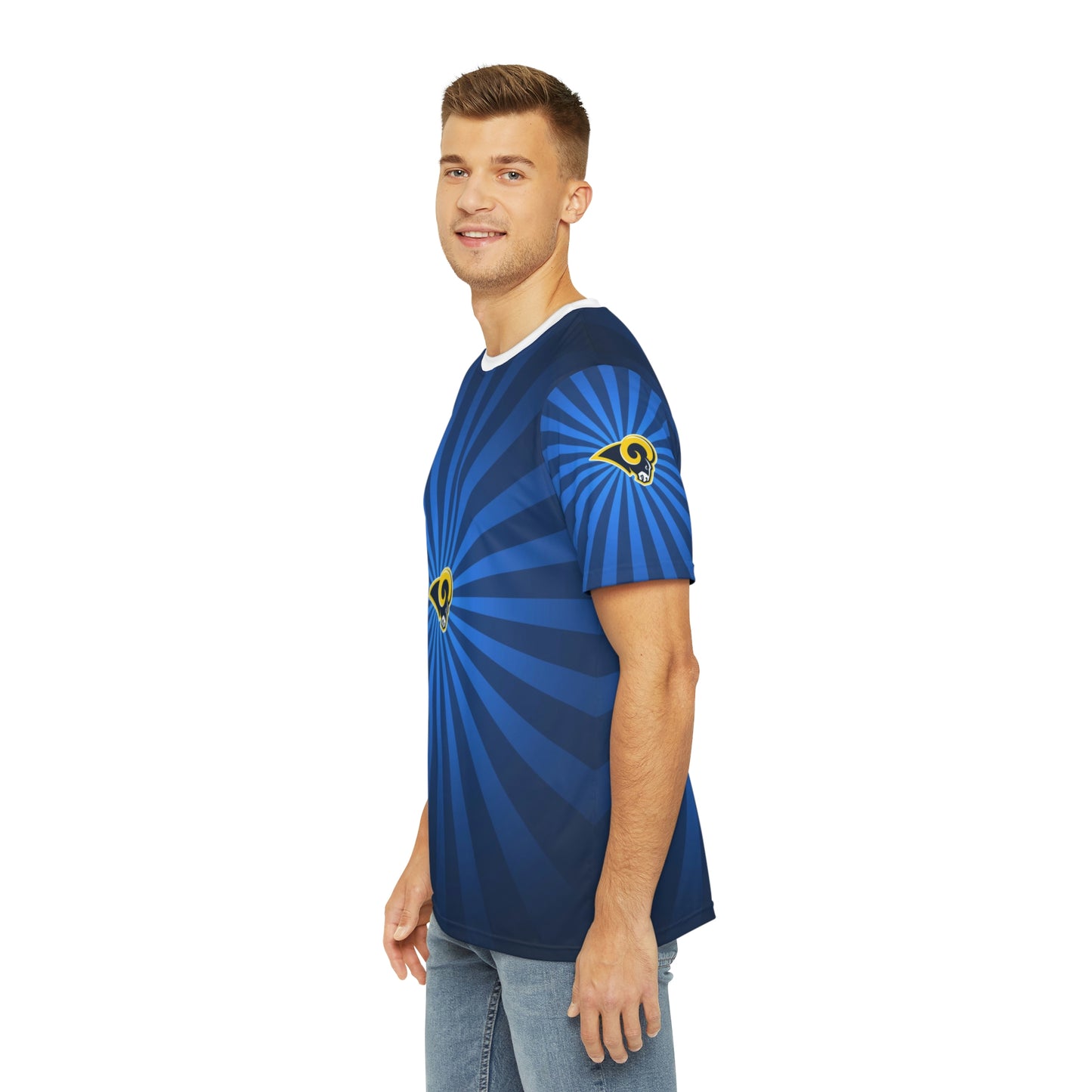 Geotrott NFL Los Angeles RamsMen's Polyester All Over Print Tee T-Shirt-All Over Prints-Geotrott