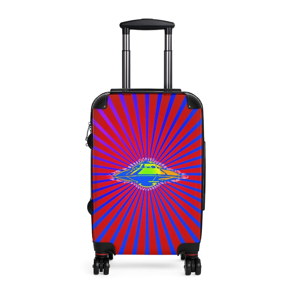 Geotrott Flying Saucer Ufo Alien Pink Blue Cabin Suitcases Extended Storage Adjustable Telescopic Handle Double Wheeled Polycarbonate Hard-Shell Built-In Lock