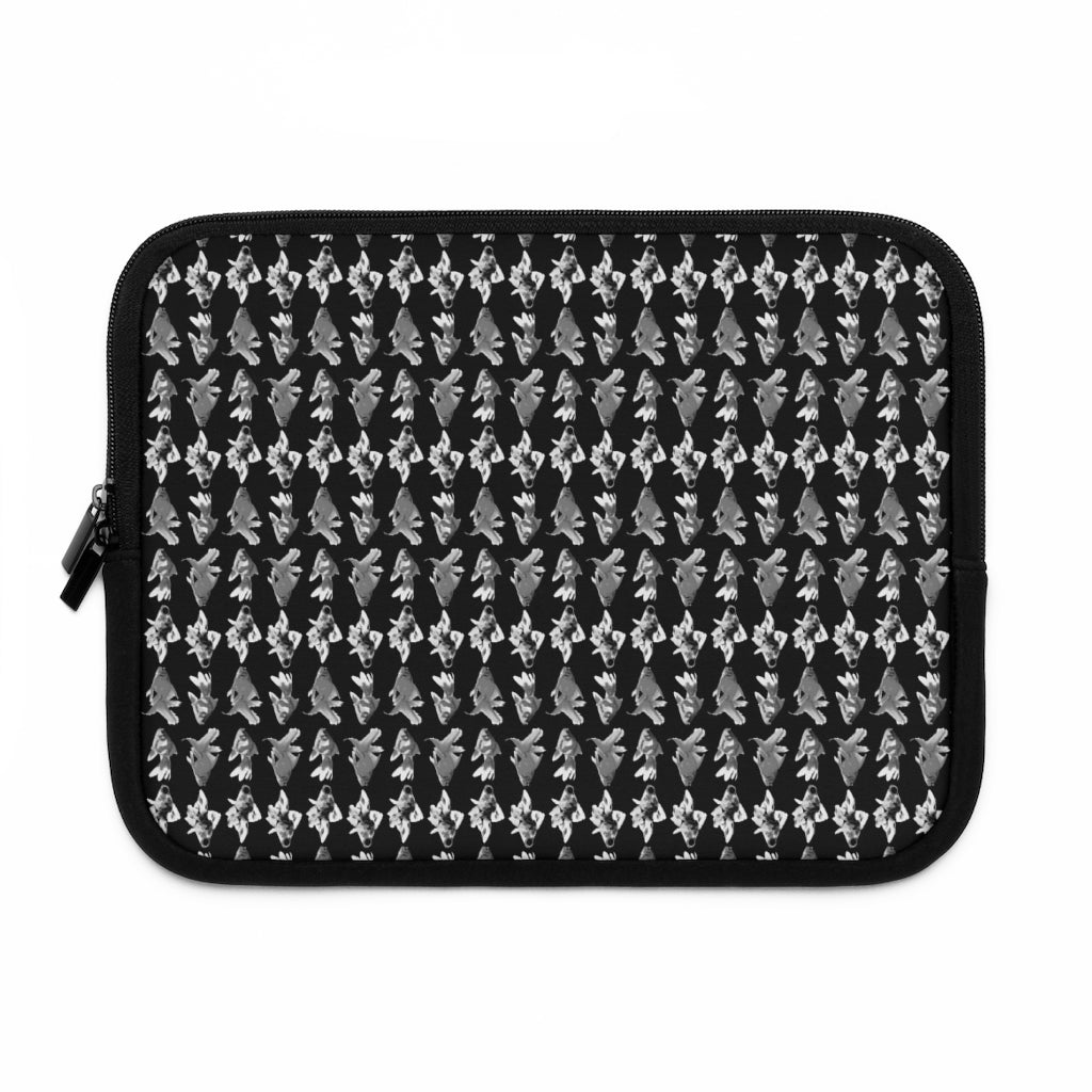 Geotrott Black White Goldfish Pattern Black Laptop Sleeve