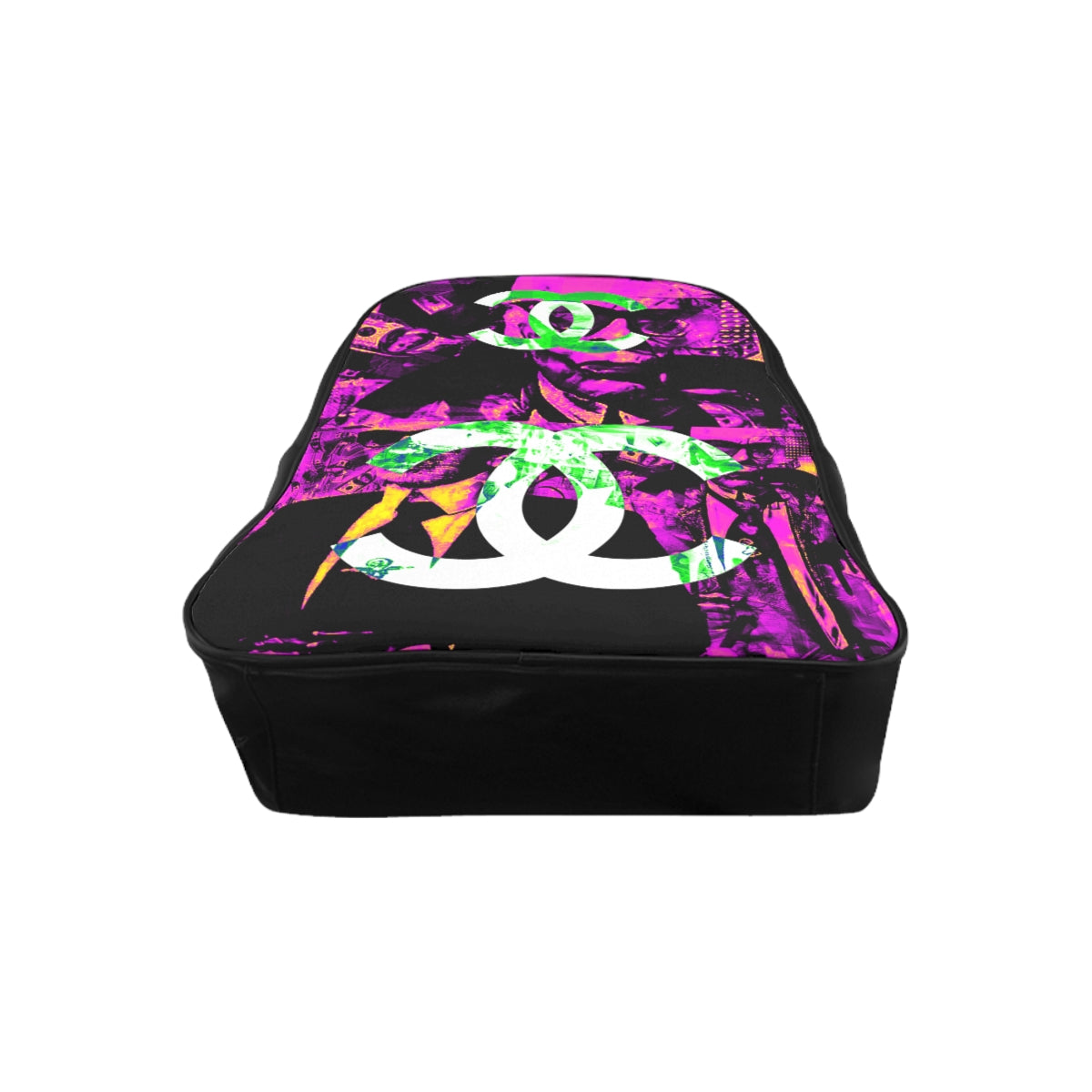 Geotrott Inspired By C H A N E L Graffiti Pink School Backpack Carry-On Travel Check Luggage 4-Wheel Spinner Suitcase Bag Multiple Colors And Sizes
