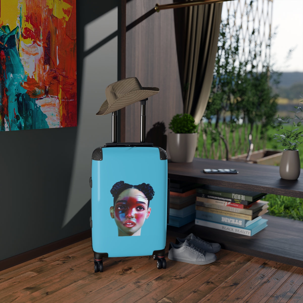 Geotrott Fka Twigs Lp1 2014 Blue Cabin Suitcase Extended Storage Adjustable Telescopic Handle Double Wheeled Polycarbonate Hard Shell Built In Lock