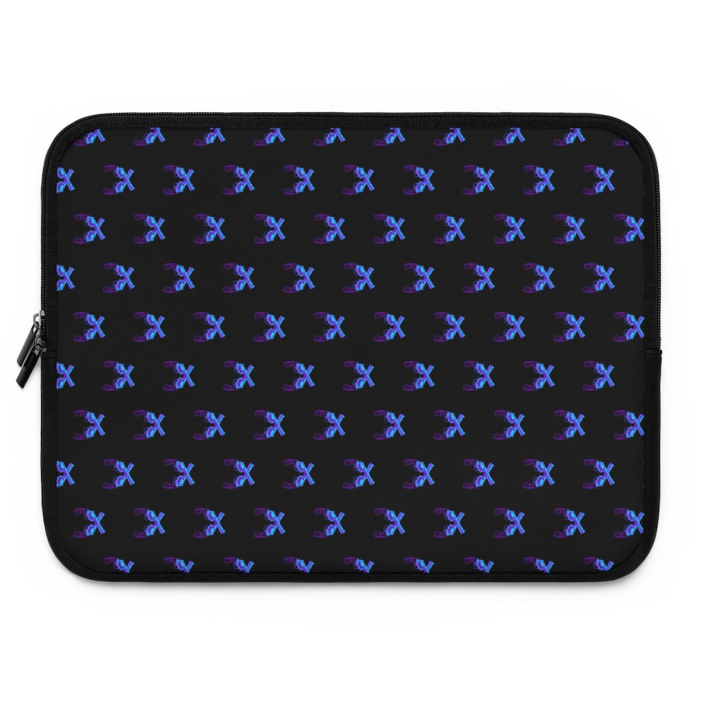 Geotrott Blue Magnum Guns Pattern Black Laptop Sleeve