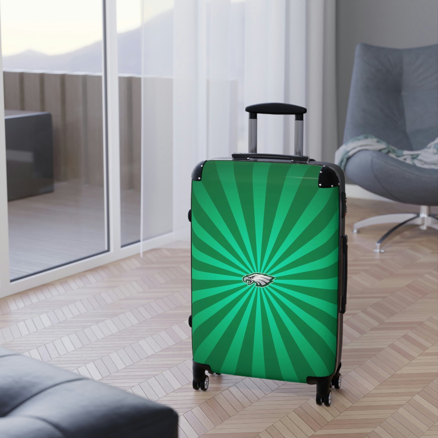 Geotrott Philadelphia Eagles National Football League Nfl Team Logo Cabin Suitcase Rolling Luggage Checking Bag