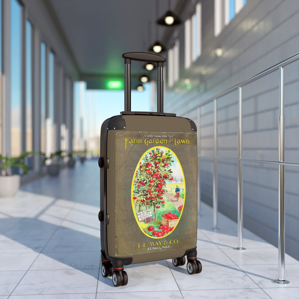 Getrott Farm Garden Lawn Poster Farm Collection Cabin Suitcase Inner Pockets Extended Storage Adjustable Telescopic Handle Inner Pockets Double wheeled Polycarbonate Hard-shell Built-in Lock