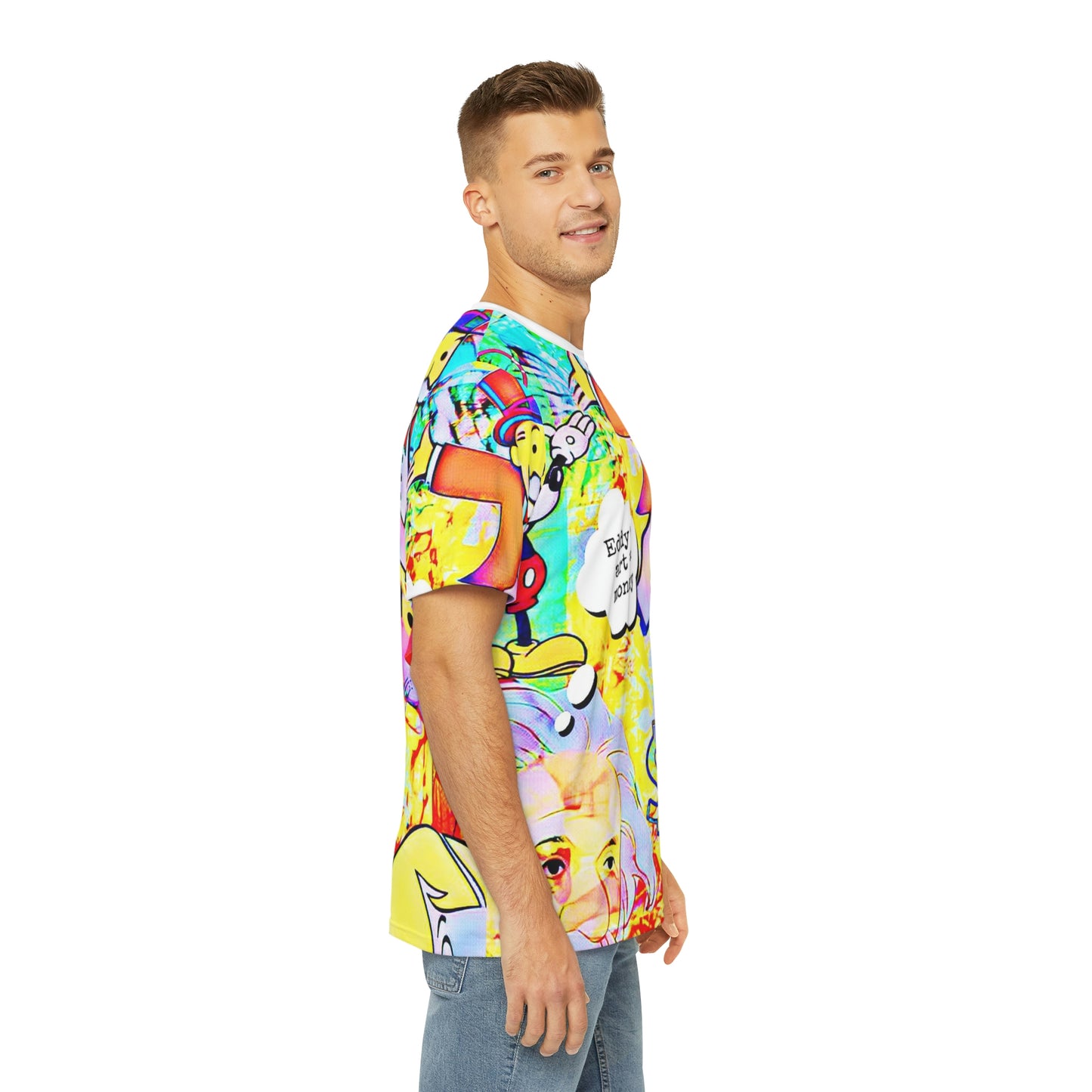 Copy Of Copy Of Copy Of Eddy Bogaert Graffiti Bieber Statue Of Liberty Art Men'S Polyester Tee (Aop)