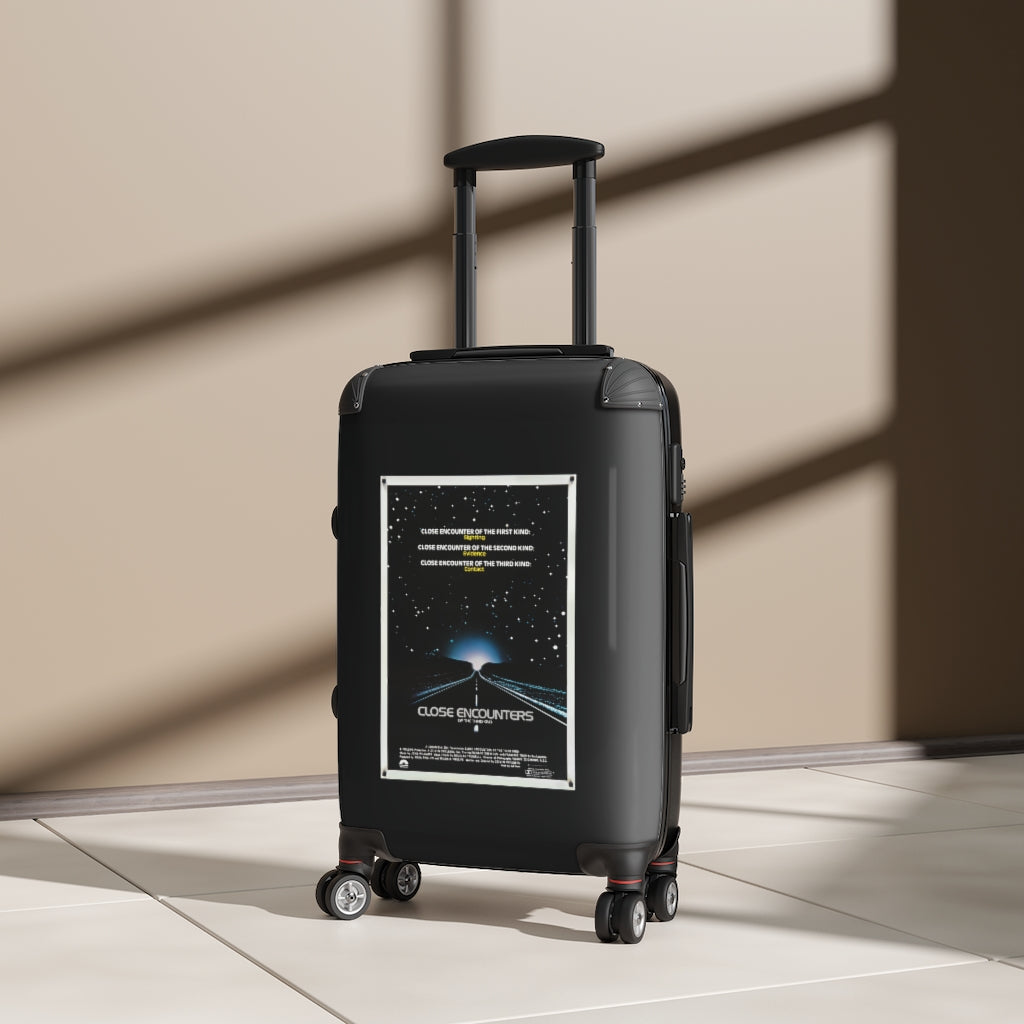 Getrott Close Encounters of the Third Kind Movie Poster Collection Cabin Suitcase Inner Pockets Extended Storage Adjustable Telescopic Handle Inner Pockets Double wheeled Polycarbonate Hard-shell Built-in Lock