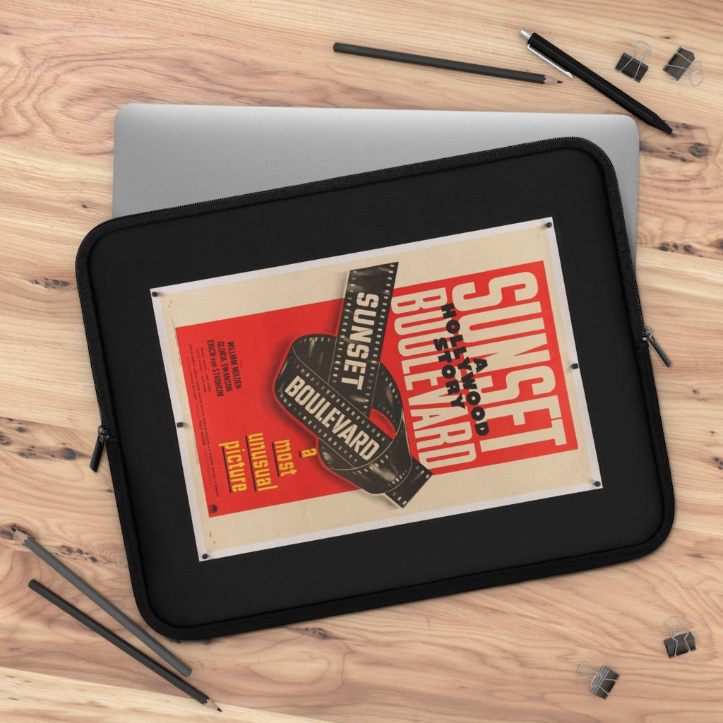 Geotrott Sunset Boulevard Movie Poster Red Laptop Sleeve