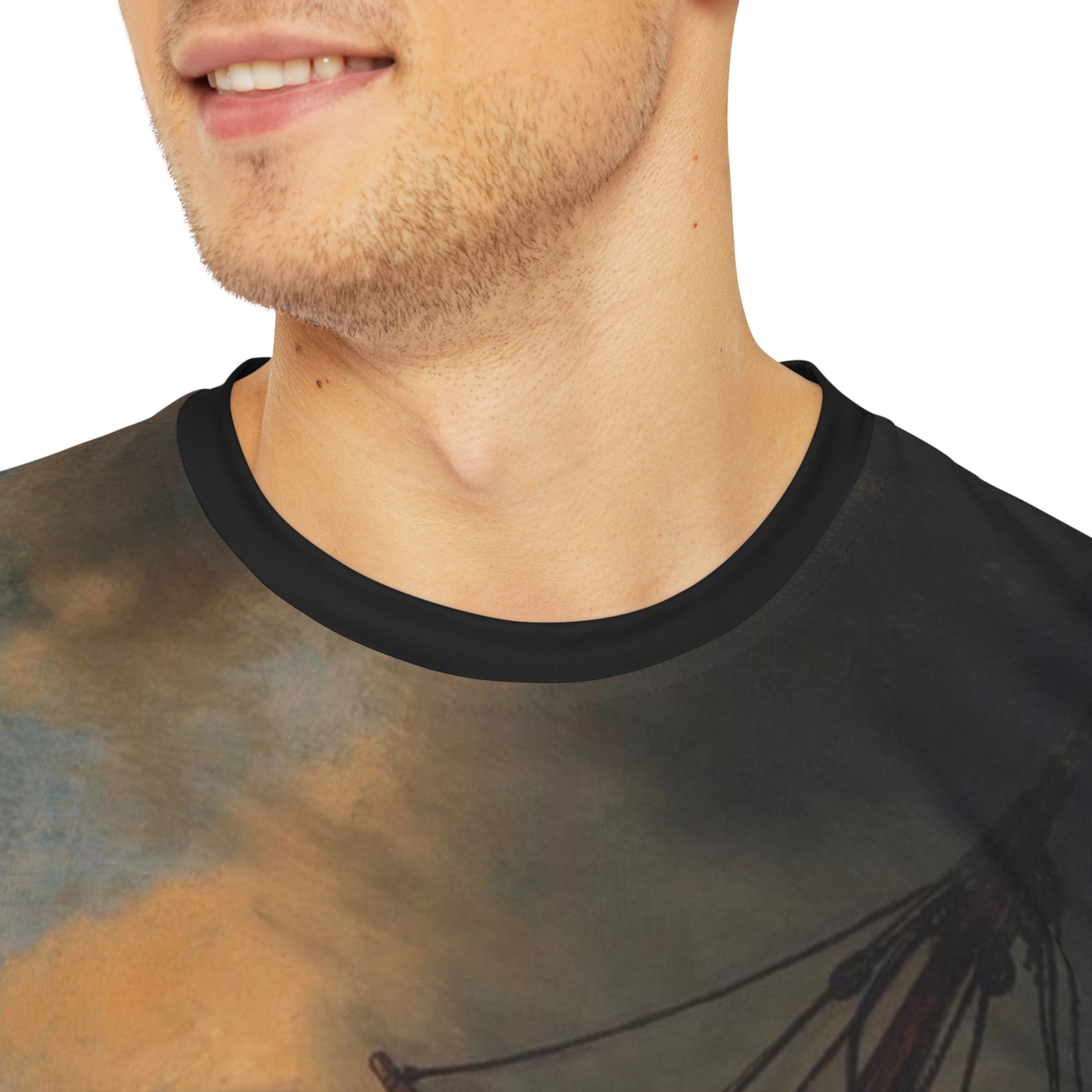 The Storm on the Sea of Galilee Painting by Rembrandt Classic Art Men's Polyester Tee (AOP)-All Over Prints-Geotrott