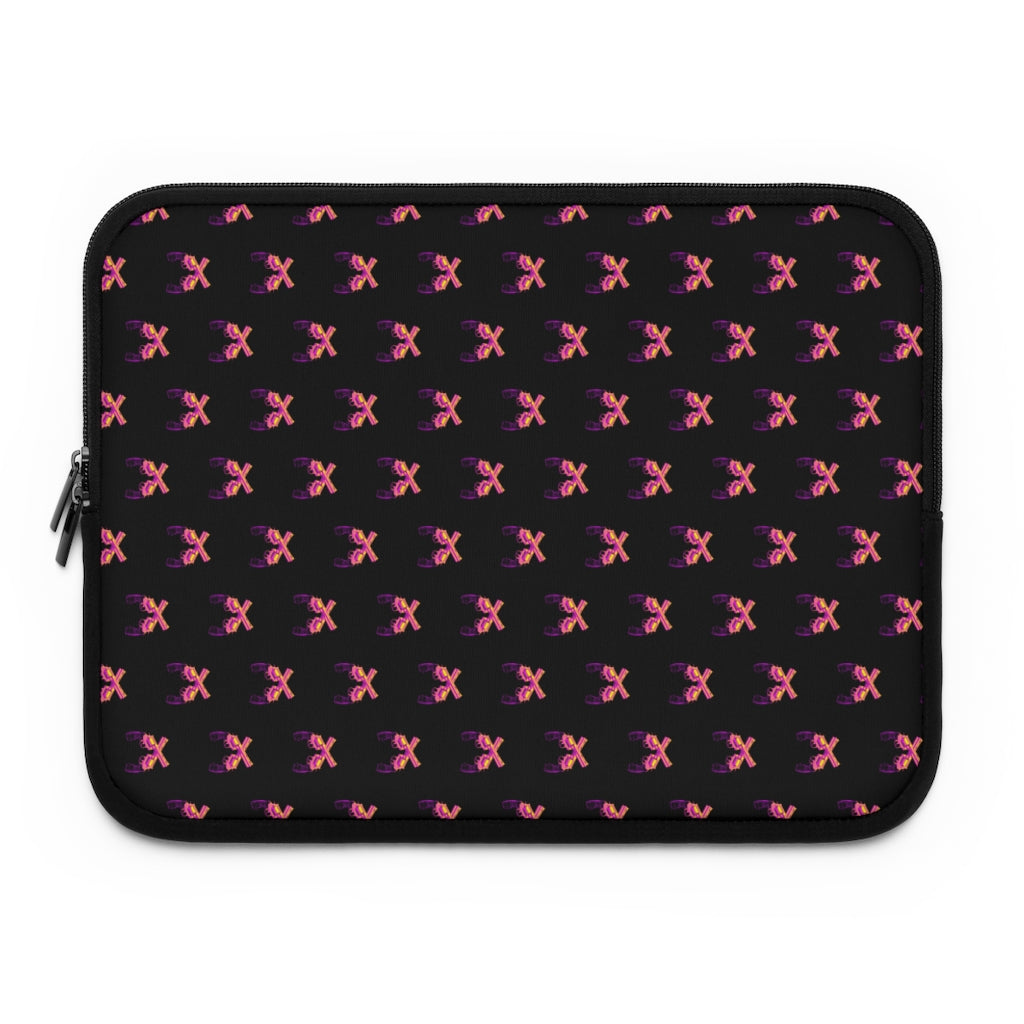 Geotrott Pink Magnum Guns Pattern Black Laptop Sleeve