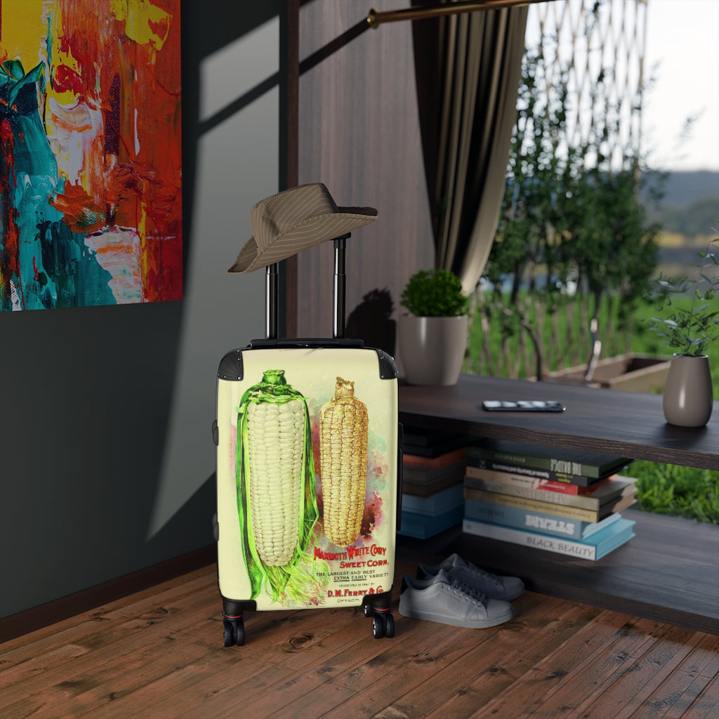 Geotrott Mammoth White Cory Sweet Corn Farm Collection Cabin Suitcase Extended Storage Adjustable Telescopic Handle Double Wheeled Polycarbonate Hard-Shell Built-In Lock