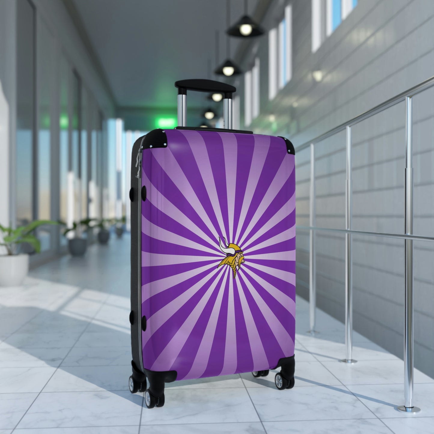 Geotrott Minesota Vikings National Football League NFL Team Logo Cabin Suitcase Rolling Luggage Checking Bag-Bags-Geotrott
