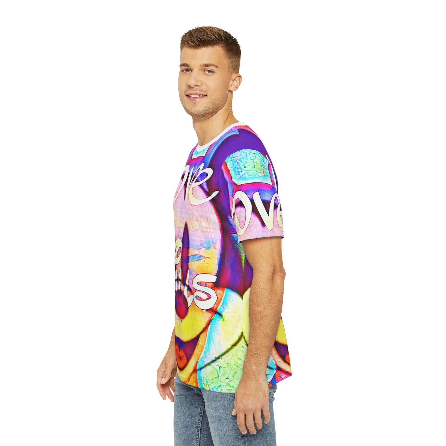 Copy Of Copy Of Copy Of Copy Of Eddy Bogaert Graffiti Bieber Statue Of Liberty Art Men'S Polyester Tee (Aop)