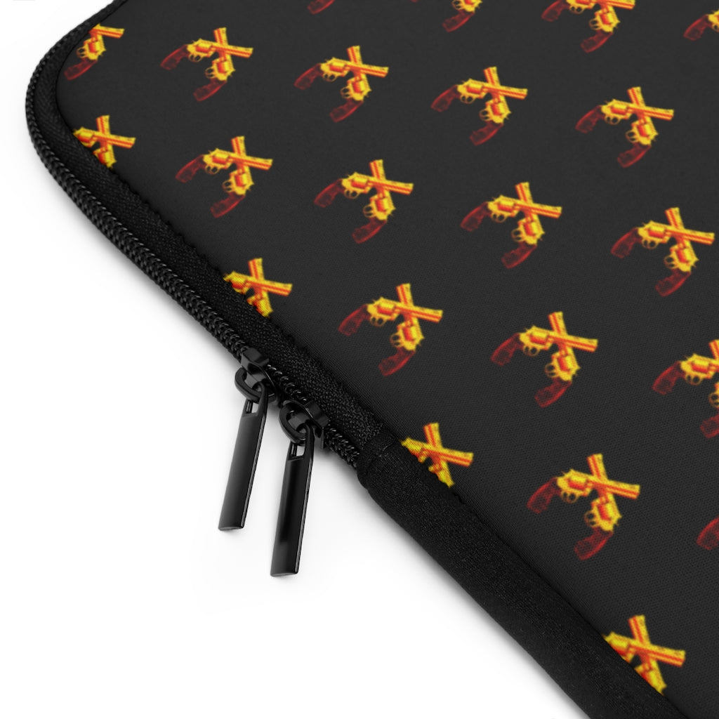 Geotrott Golden Magnum Guns Pattern Black Laptop Sleeve