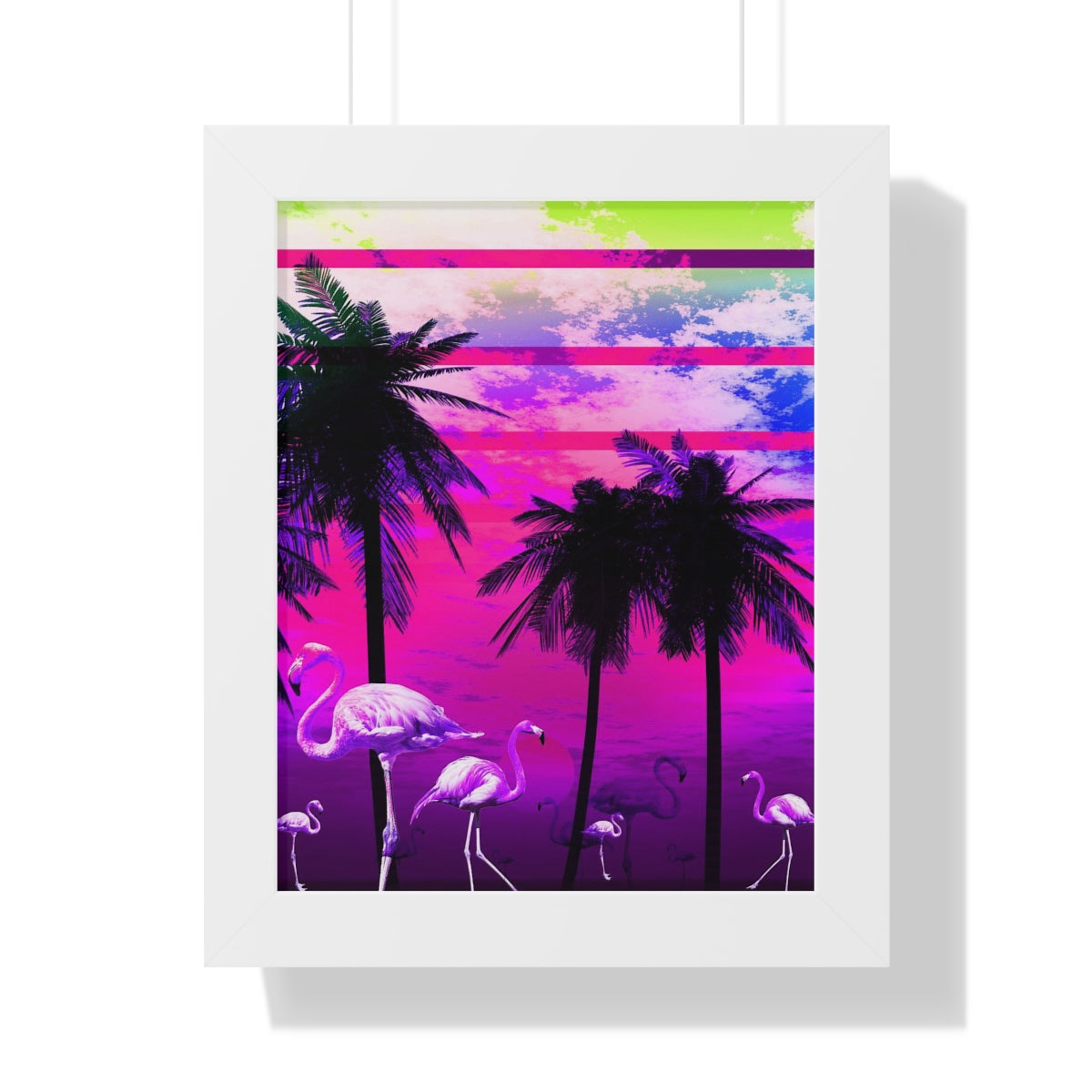 Getrott Pink Beach Flamingo Sunset Framed Paper Posters LexJet Premium 200 gsm paper-Poster-Geotrott