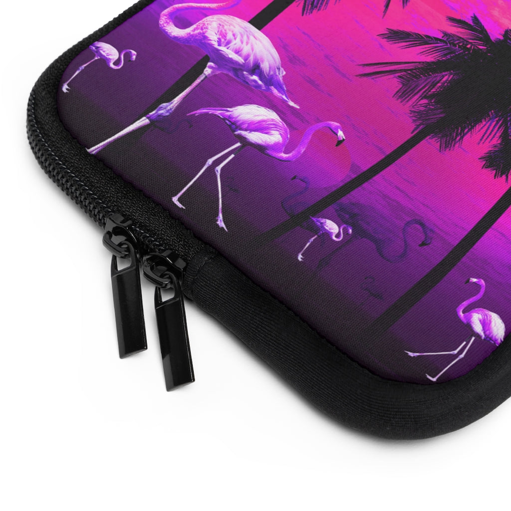 Geotrott Pink Beach Sunset Flamingos Laptop Sleeve