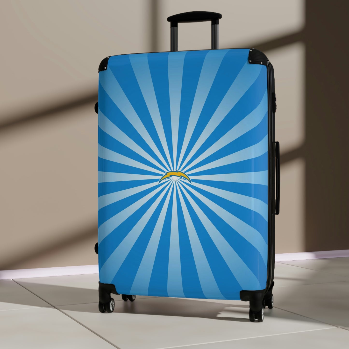 Geotrott Los Angeles Chargers National Football League Nfl Team Logo Cabin Suitcase Rolling Luggage Checking Bag
