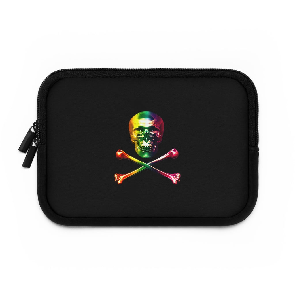 Getrott Rainbow Skull and Bones Black Laptop Sleeve-Laptop Sleeve-Geotrott