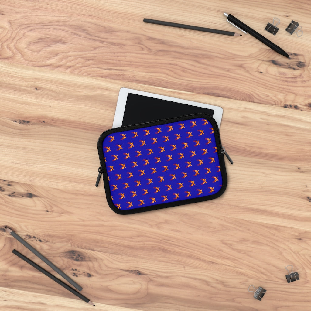 Geotrott Orange Magnum Guns Pattern Blue Laptop Sleeve