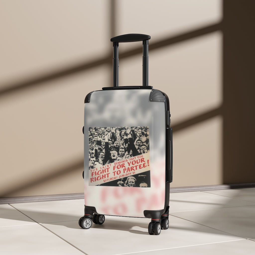 Getrott The Saint Demands that you Fight for your right to Partee Saturday January 31st Cabin Suitcase Inner Pockets Extended Storage Adjustable Telescopic Handle Inner Pockets Double wheeled Polycarbonate Hard-shell Built-in Lock