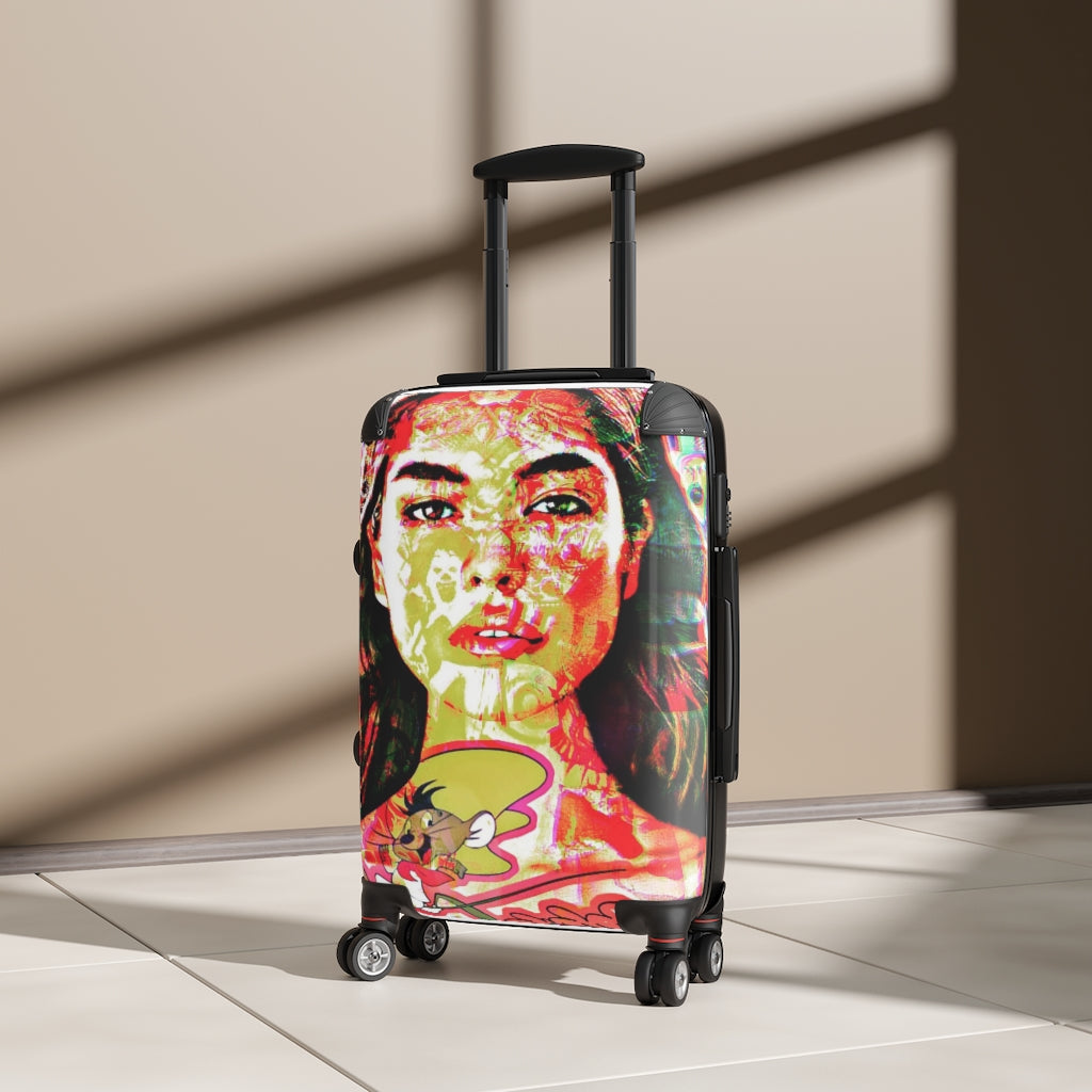 Geotrott Latins Star Graffiti Girl Cabin Suitcase Extended Storage Adjustable Telescopic Handle Double Wheeled Polycarbonate Hard-Shell Built-In Lock