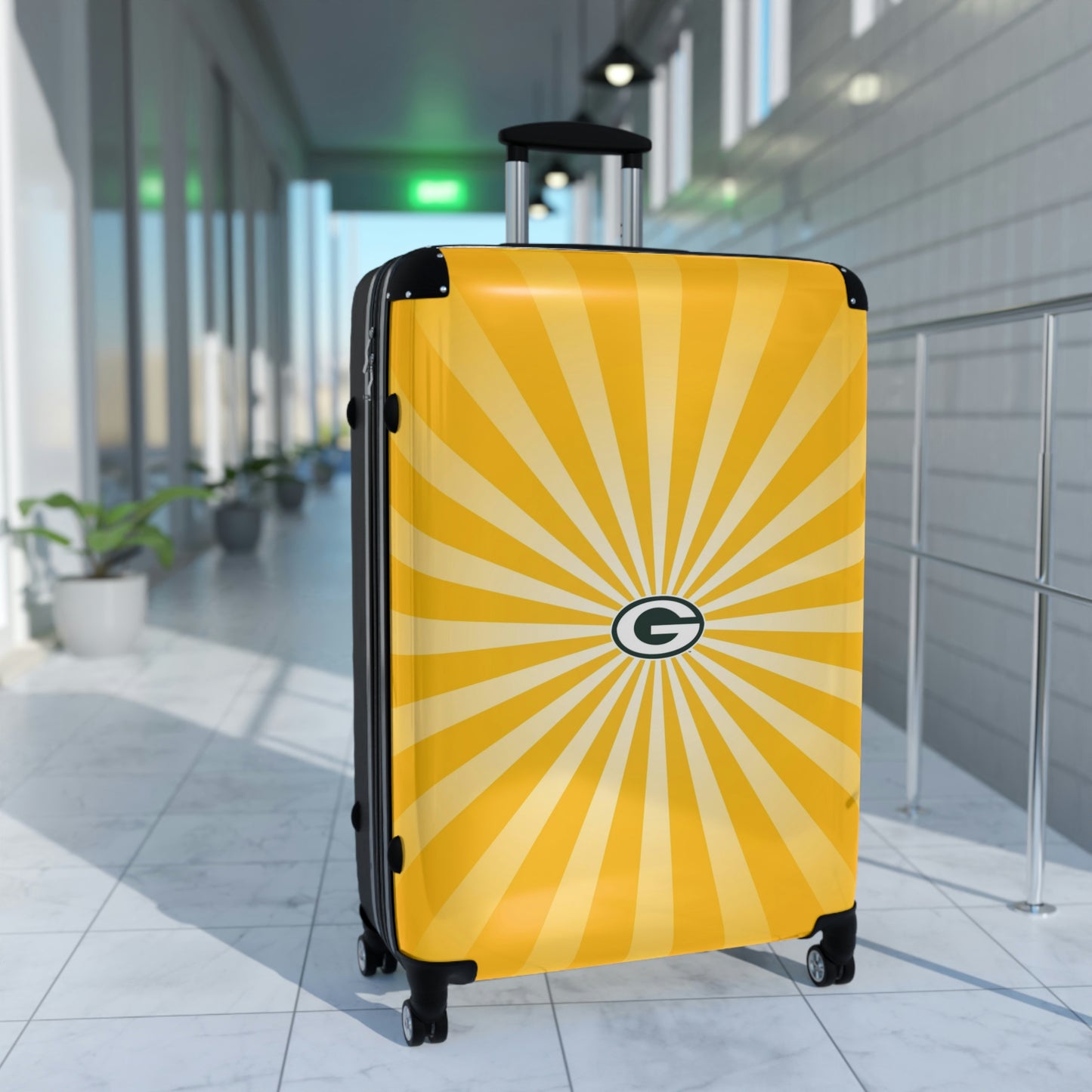 Geotrott Greenbay Packers National Football League Nfl Team Logo Cabin Suitcase Rolling Luggage Checking Bag