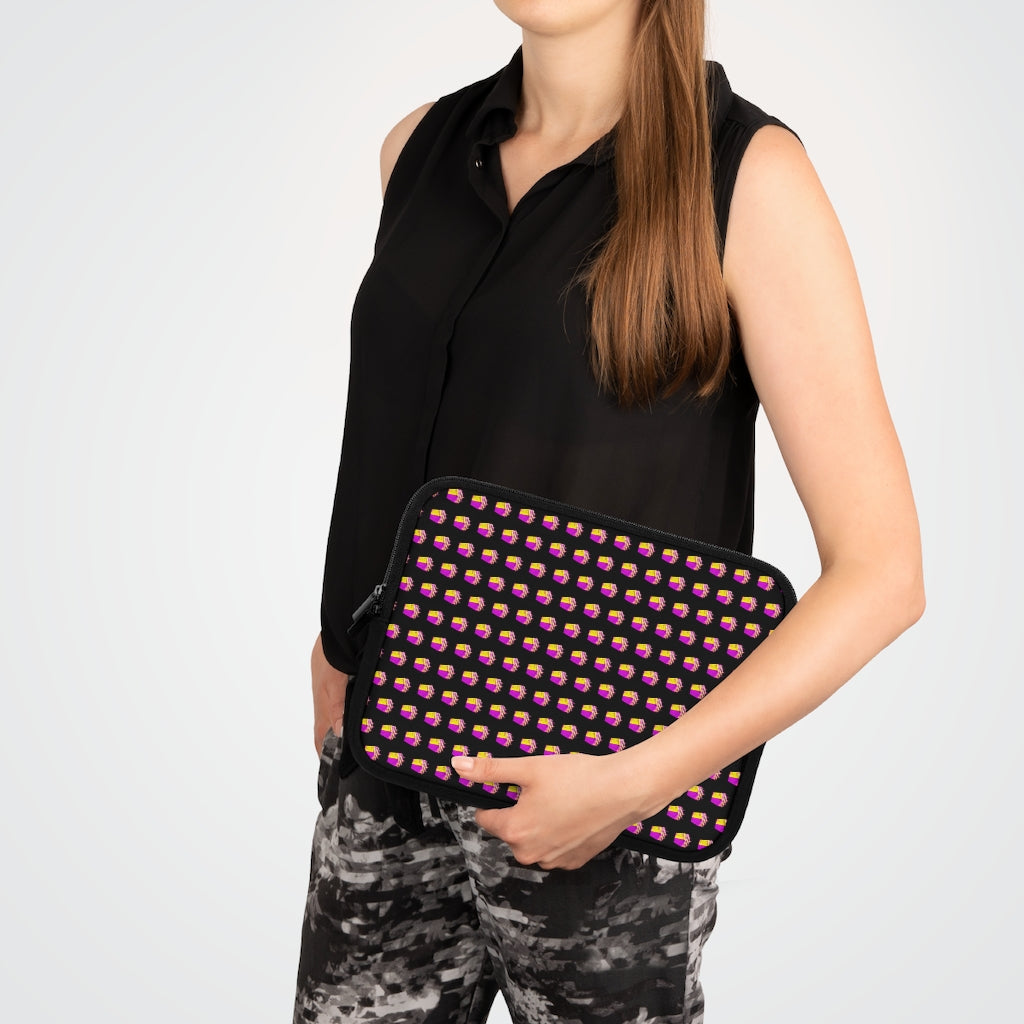 Getrott Pink Cruise Ships Pattern White Laptop Sleeve-Laptop Sleeve-Geotrott